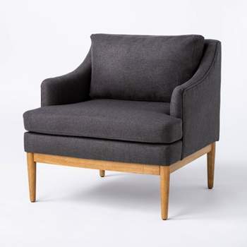 Howell Upholstered Accent Chair with Wood Base Knock Down Dark Gray - Threshold™ designed with Studio McGee