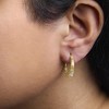 Haus of Brilliance 14K Yellow Gold Plated Silver 1/6 Cttw Hammered J Hoop Earrings - 4 of 4