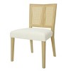 Rattan Armless Dining Chair Set of 2,Upholstered Dining Chair with Rattan Back,Mid Century Rubberwood Dining Chair for Kitchen-Koiai - 3 of 4