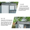 Outdoor Storage Shed Tool Storage Shed Metal Garden Shed with Lockable Doors for Patio Lawn Backyard Trash Cans 5x3ft Roof Design Sheds - 4 of 4