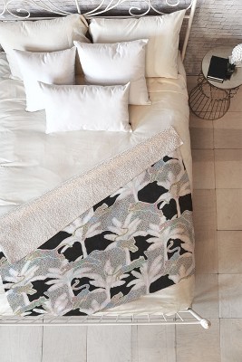 evamatise Leopards and Palms Rainbow 50" x 60" Fleece Blanket - Deny Designs