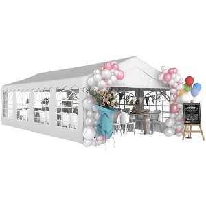 13 x 26 ft Heavy Duty Party Tent Outdoor Gazebo Wedding Tent Event Shelter Carport BBQ with Removable Sidewalls & Windows, Outside Waterproof Canopy - 1 of 4