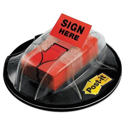 Post-it High Volume Flag Dispenser "Sign Here" Red 200 Flags/Dispenser 680HVSHR