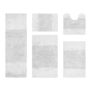 Granada 5 Piece Bath Rug Set 100% Premium Cotton Tufted Non-Slip Backing Bathmats for Bathroom, Super Soft Absorbent, Machine Washable - 1 of 4