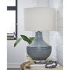 Signature Design by Ashley Schylarmont Metal Table Lamp, Antique Gray & White, Hammered Finish, 16" Tall, Drum Shade - 2 of 4