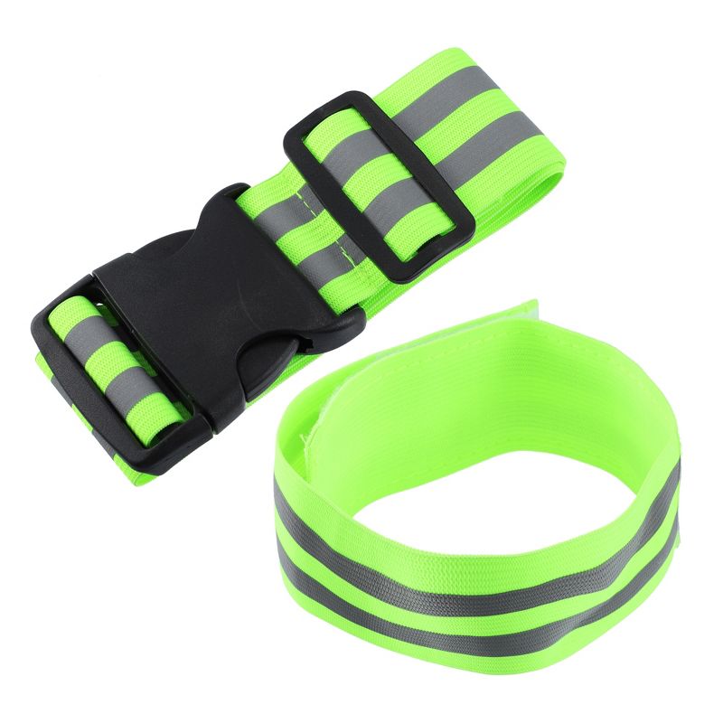 Unique Bargains High Visibility Reflective Belt Running Cycling Gear Green 3 Pcs, 5 of 8