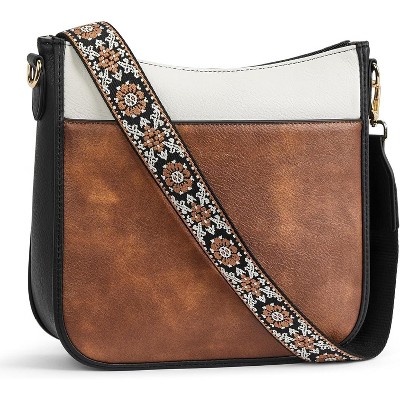 Crossbody Bags for Women Trendy Vegan Leather Hobo Purses Shoulder Handbags With Wide Shoulder Strap