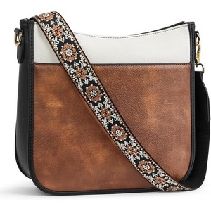 Crossbody Bags for Women Trendy Vegan Leather Hobo Purses Shoulder Handbags With Wide Shoulder Strap - 1 of 4