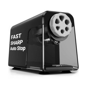 Aoibox Electric Pencil Sharpener with 6 Holes, Auto Stop for Classroom, Heavy Duty Sharpener for Colored Pencils, 7000 Sharpenings,Saves Pencils,Black - 1 of 4