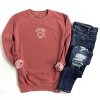S.W.Smiley Merry Mama Outline - Women's Garment Dyed Graphic Sweatshirt - 3 of 4