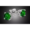 RMZ GOLD NYC 925 Sterling Silver Round Emerald Cubic Zirconia Stud Earrings Women's - 2 of 3