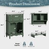 Gulches Pet Storage Cabinet with Wall Mounted Cabinet and cat bed , 2 Drawers,Semi-Open Space, Hidden Cat Litter Box, Multi-Functional End Table-Green - 4 of 4
