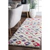 Nuloom Tatyana Moroccan Diamond Trellis Shaggy Area Rug, Runner 2' 8" x 12', Pink - 2 of 4