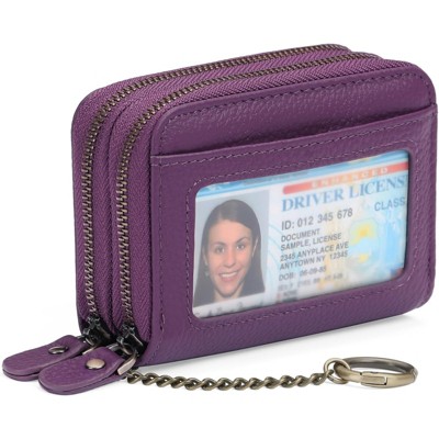BEAFUP Wallet for Women–Credit Card Holder Wallet RFID Blocking Small Genuine Leather Card Case with Keychain,for Daily Use,Travel, or Pocket