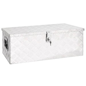 vidaXL Storage Box Silver 31.5 in.x15.4 in.x11.8 in. Aluminum - 1 of 4