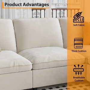 COZONY Modular Cloud Sofa Single Seat, Armless Middle Chair for Sectional Couch with Deep Seat and Pillows - 1 of 4