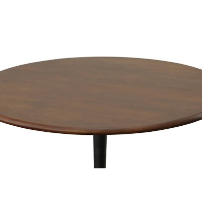 Alden 36" Elm Wood Top Round Dining Table with Aluminum Base