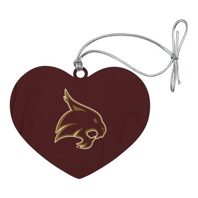 Texas State University Logo Heart Love Wood Christmas Tree Holiday Ornament
