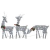 vidaXL Christmas Reindeer Family 106.3"x2.8"x35.4" Silver Cold White Mesh - 2 of 4