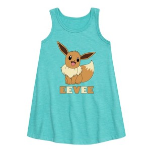- Pokémon - Happy Eevee Graphic Sleeveless Aline Dress - 1 of 3