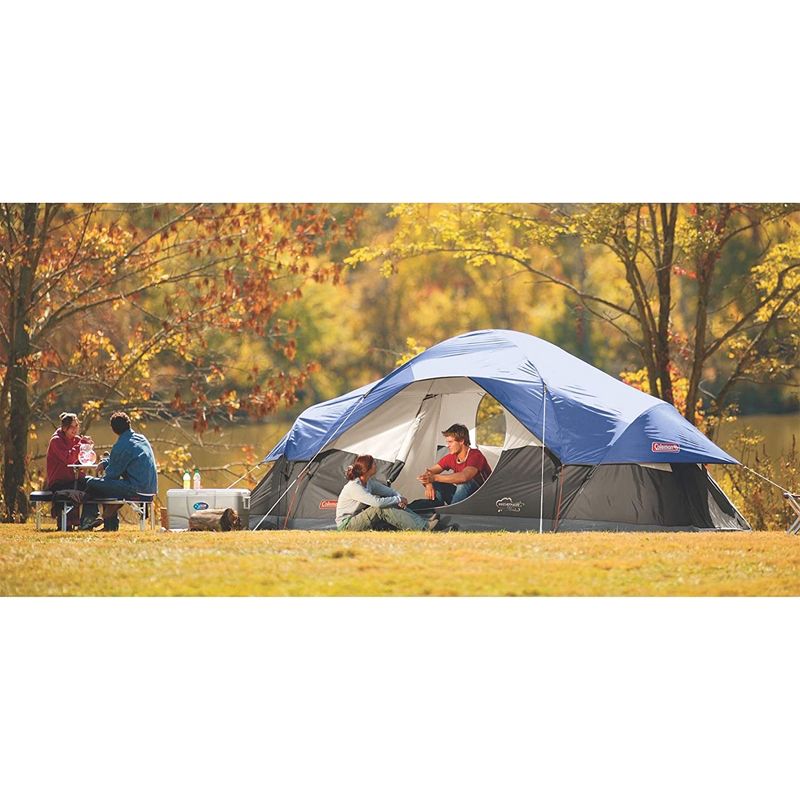 Coleman Red Canyon 8 Person 17 x 10 Foot Outdoor Large Family Camping Tent with Room Dividers, Adjustable Ventilation and Weathertec System, Blue, 5 of 6