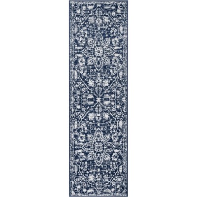 Well Woven Della Dark Blue Vintage Medallion Pattern Runner Rug (2'3