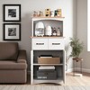 Wooden Kitchen Pantry Storage Cabinet with Microwave Stand, Drawer, Adjustable Shelf, Freestanding Kitchen Cupboard for Small Spaces - 3 of 4