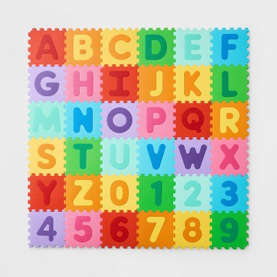 5' x 5' ABC Floor Mat Set - 36pc - Gigglescape™: Multicolored Baby Playmat, Letters Pattern, Newborn and Up