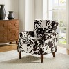 Araceli Traditional Wooden Upholstered Floral Armchair with Wingback and Nailhead Trim | ARTFUL LIVING DESIGN - 3 of 4