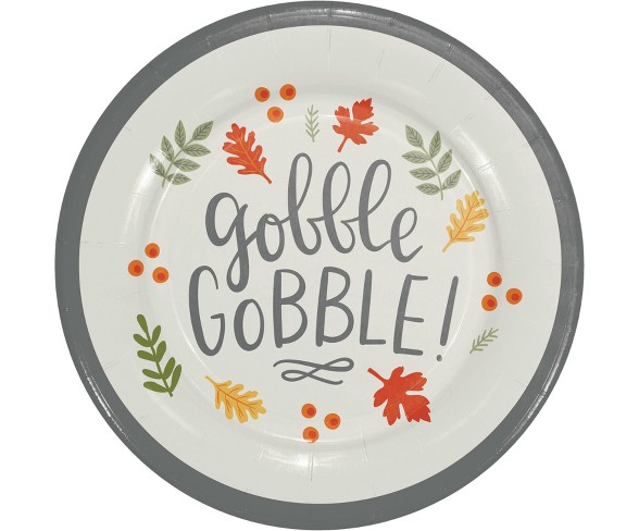 10ct Thanksgiving Turkey Paper Snack Plate