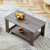 XIYUYEU Modern Rectangle Walnut Textured Coffee Table Side Table Display Stand with Storage Shelf for Living Rooms, Offices - 3 of 4