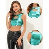 INSPIRE CHIC Women's Metallic Sleeveless Cut Out Party Holographic Crop Tank Tops - 2 of 4