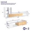 Extendable TV Stand and Coffee Table, Media Console with 3 Tier Bookshelves for TVs up to 110'', Center Table with Sliding Tabletop-Cuddlewood - 4 of 4