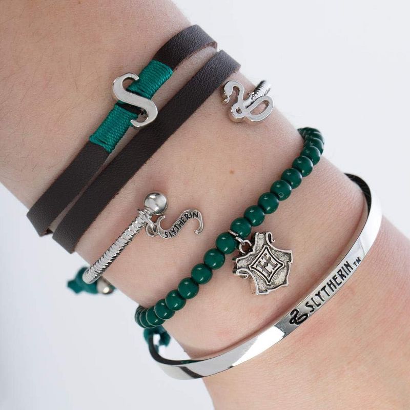 Harry Potter Slytherin Charm Friendship Bracelet Gift Set - 4 Pack, 2 of 3