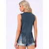 INSPIRE CHIC Women's 70s Western Open Front Faux Suede Fringe Vest - 4 of 4