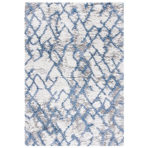 Horizon Shag Hzn894 Power Loomed Area Rug - Ivory/blue - 9'x12 ...