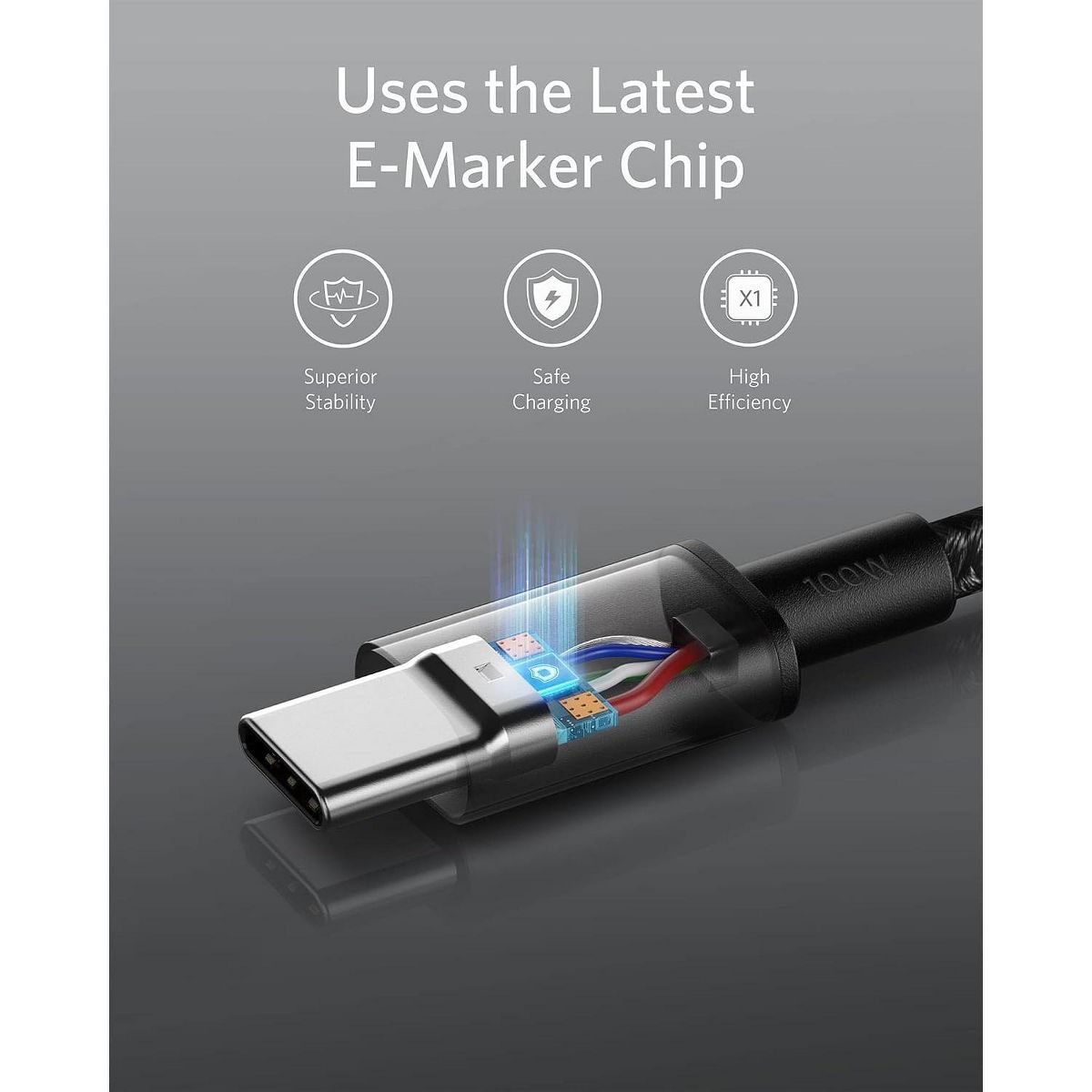 Anker USB C to USB C Cable, 100W Fast Charging(2-Pack,3.3ft, Black) | For iPhone 17 Series, MacBook Pro 2020, Pixel, & More (Not for Video Output) - thumbnail 3