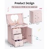 Musical Jewelry Box Girls, with Ballerina for Birthday Bedroom Decor, 4 Layer Girl Jewelry Gifts - 4 of 4