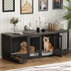 Famapy 86.6" Dog Crate Furniture with Dog Bowl with Room Divider and 2 Large Drawers - 2 of 4