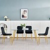 KTMBDW Black Dining Chairs Set of 4 Upholstered Modern Kitchen Dining Room Chairs Armless Accent Chairs Lounge Chair for Living Room Bedrooms - 4 of 4