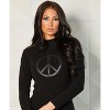 Women's Mock Neck Peace Sweater - Angel Apparel - 3 of 4