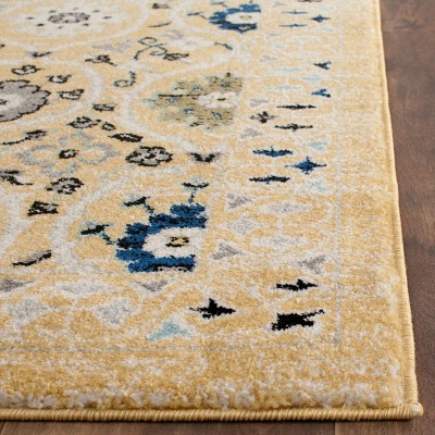 Gold and Ivory 8' x 10' Synthetic Reversible Area Rug