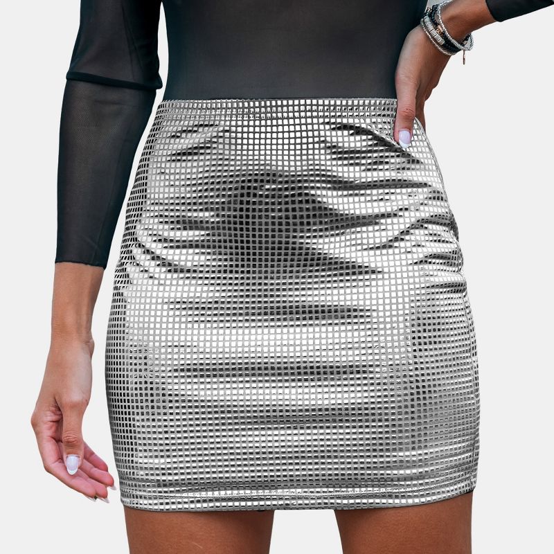 Women's Metallic Jersey Mini Skirt - Cupshe, 1 of 6
