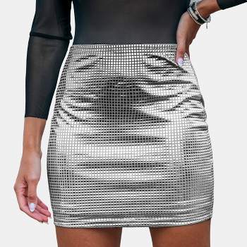 Women's Metallic Jersey Mini Skirt - Cupshe