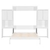 KIGFTSOD Queen Size Murphy Bed with Desk, Vanity and Cabinets, White - 4 of 4
