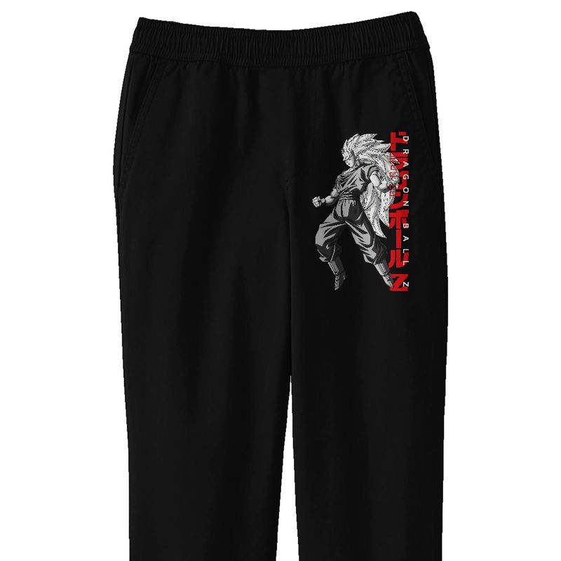 Dragonball Z Monochromatic Color Goku Youth Black Graphic Sweatpants, 2 of 4