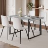 Nicbex Dining Table Set for 4 Kitchen Table Minimalist Retro Rectangular Dining Table with Textured Top with 4 Chairs - 3 of 4