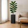 LeisureMod Terra Tall Square Fiberstone Planter Pot with Drainage Holes, Weather-Resistant for Indoor/Outdoor Use - 2 of 4