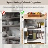 Vynxaria Kitchen Island with Drop Leaf, 53.9" Rolling Kitchen Cart on Wheels with Internal Storage Rack, Kitchen Storage Cart with Spice Rack (White) - 4 of 4