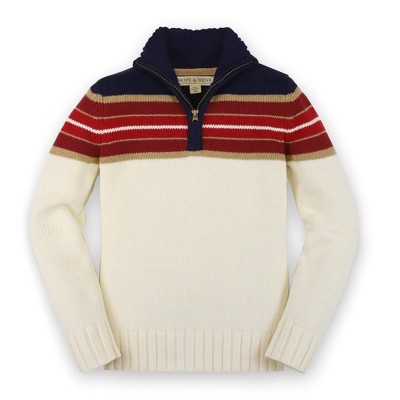 Hope & Henry Boys' Organic Cotton Long Sleeve Half Zip Pullover